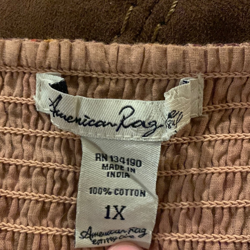 American Rag Orange Patterned Spring Dress. Size 1 - Picture 5 of 5